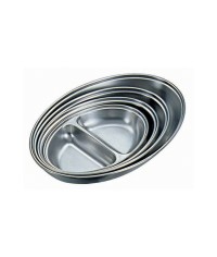 Stainless Steel Oval Vegetable Dishes Two Division